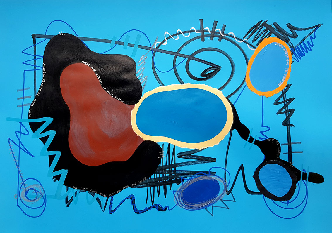 Painting 02 'Blue Stories' by Sara Ferrer