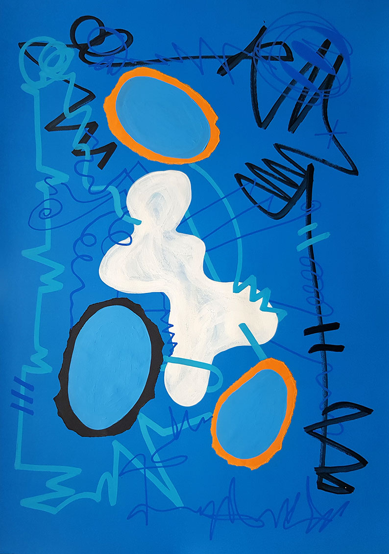 Painting 03 'Blue Stories' by Sara Ferrer