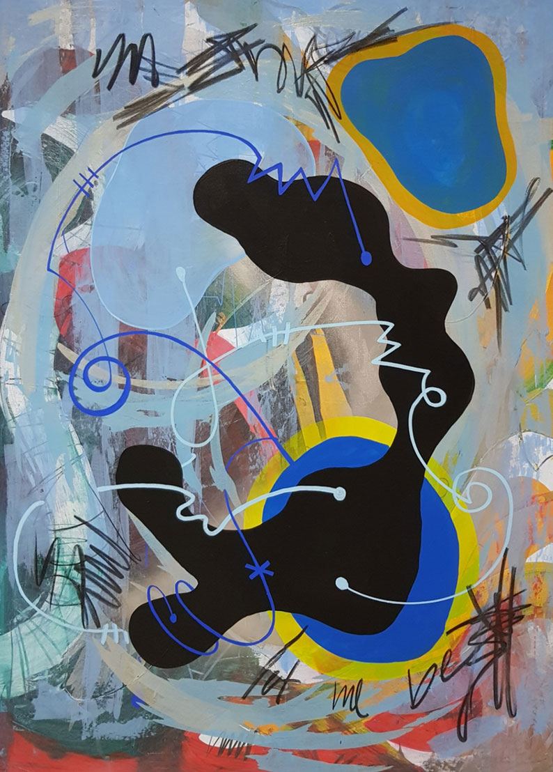 'Let the Soil drain freely' paint on canvas by Sara Ferrer'